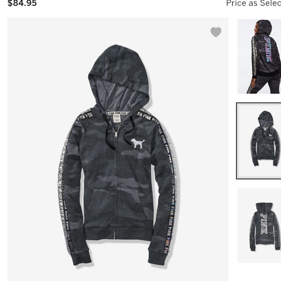 NEW Victoria's Secret PINK Bling Camo Hoodie XS - Picture 2 of 3